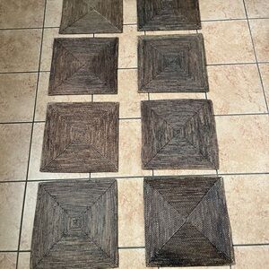 Elegant Brown Woven Placemats Set of 8